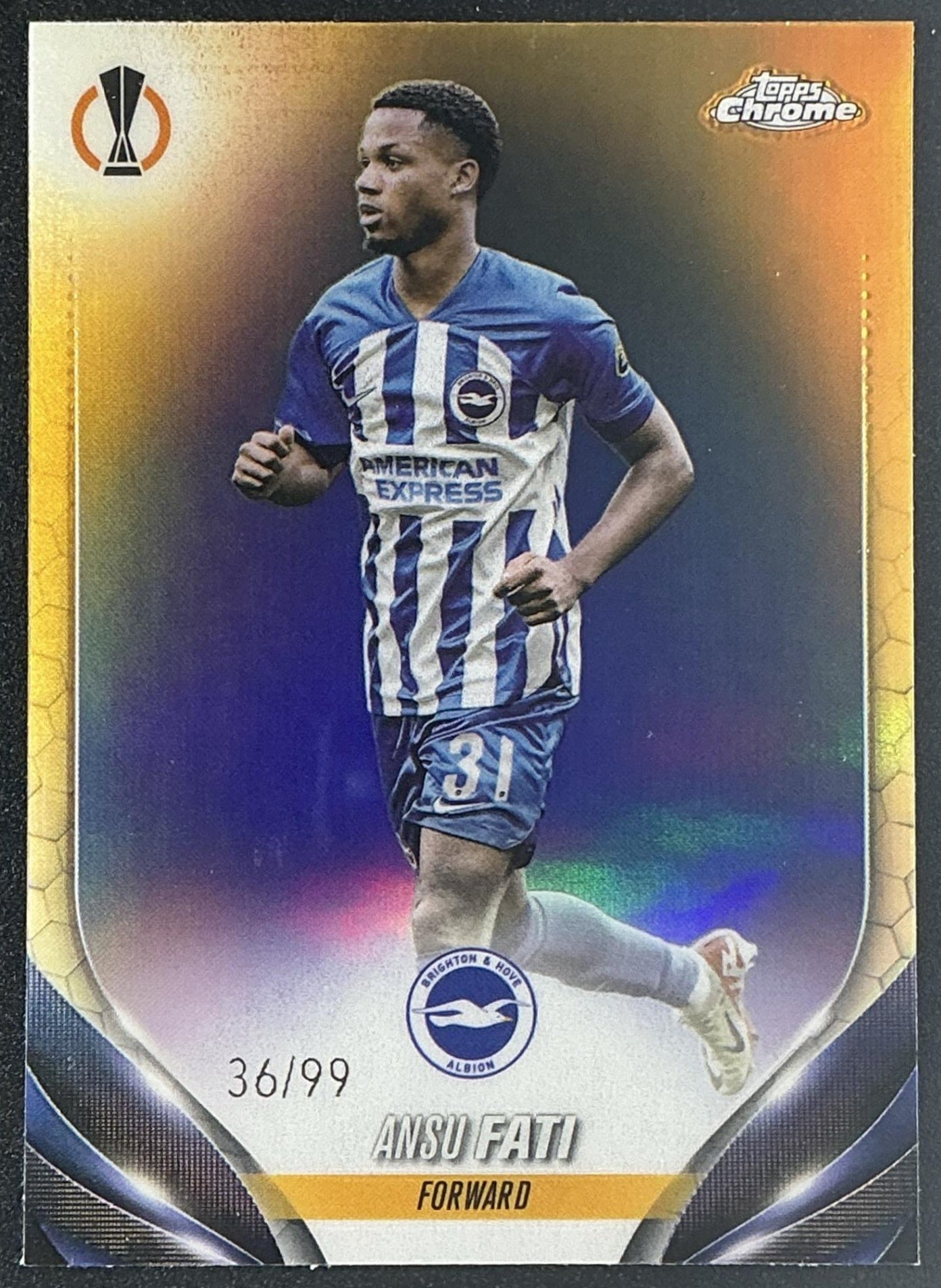 2023-24 Topps Chrome UEFA Club Competitions Color Match /99 Ansu Fati #74