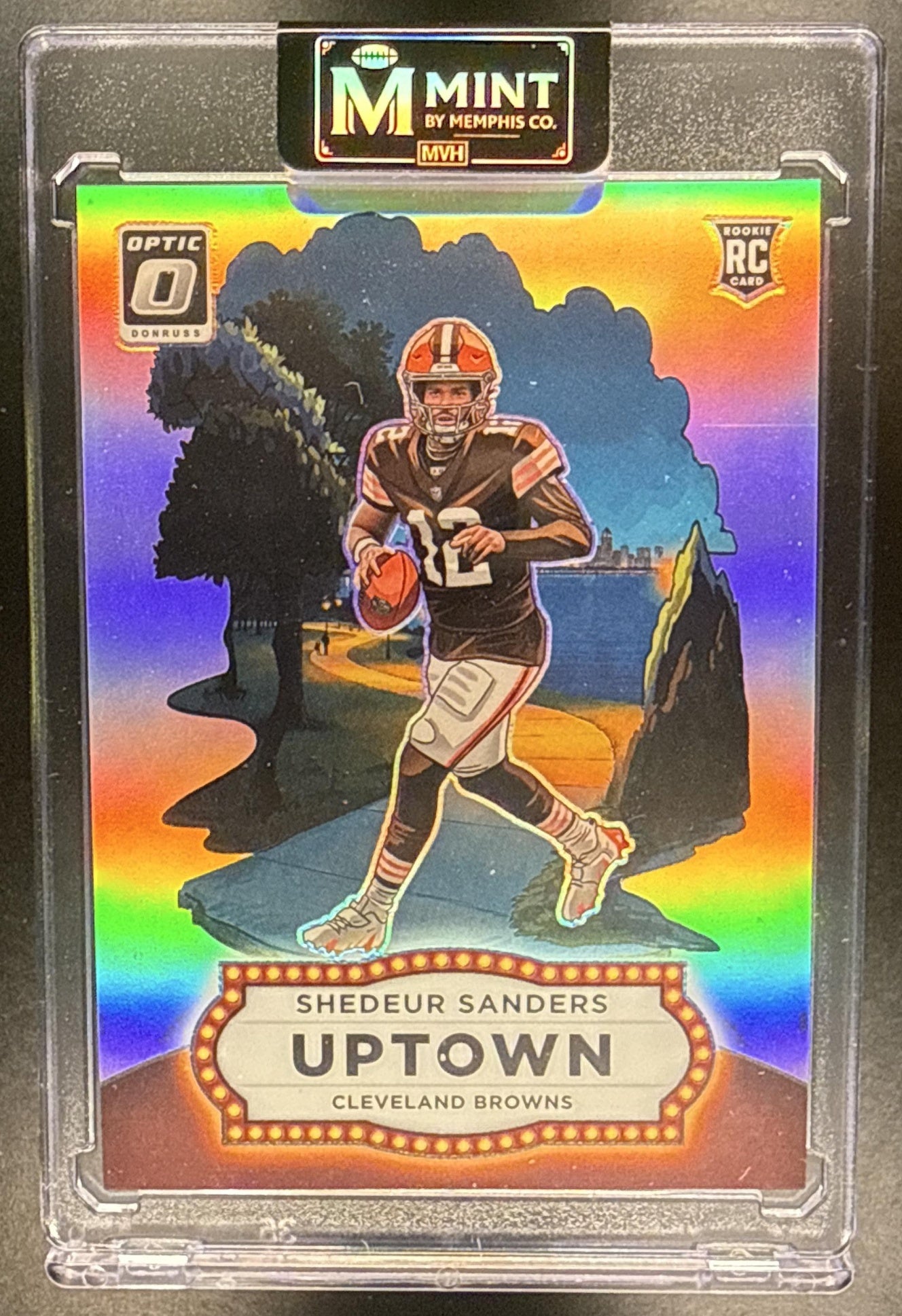 SHEDEUR SANDERS 2025 PANINI DONRUSS OPTIC #18 UPTOWN RC BROWNS