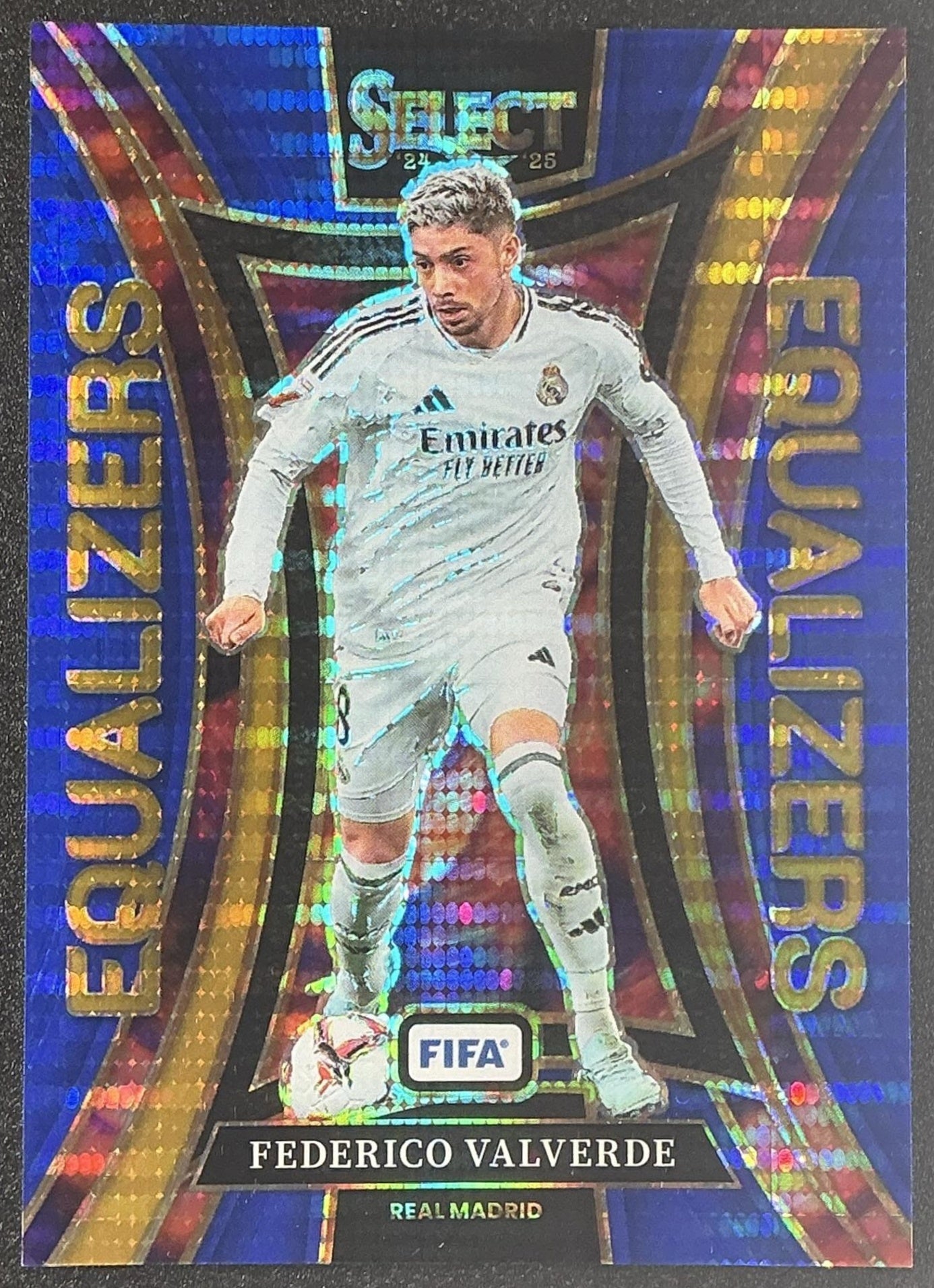 2024 Panini Select FIFA Federico Valverde #14 Equalizers Blue Pulsar