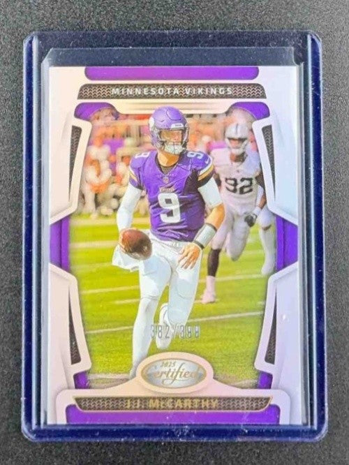 J.J. MCCARTHY 2025 PANINI CERTIFIED #66 MIRROR 382/399 VIKINGS