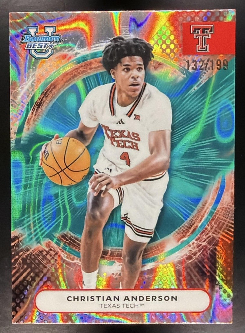 2025 Bowman Best University Christian Anderson #53 Aqua Lava Refractor /199