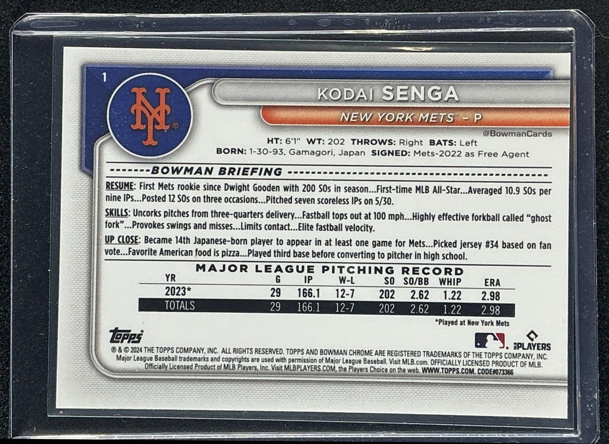 KODAI SENGA 2024 BOWMAN MEGA BOX #1 MOJO REFRACTOR METS