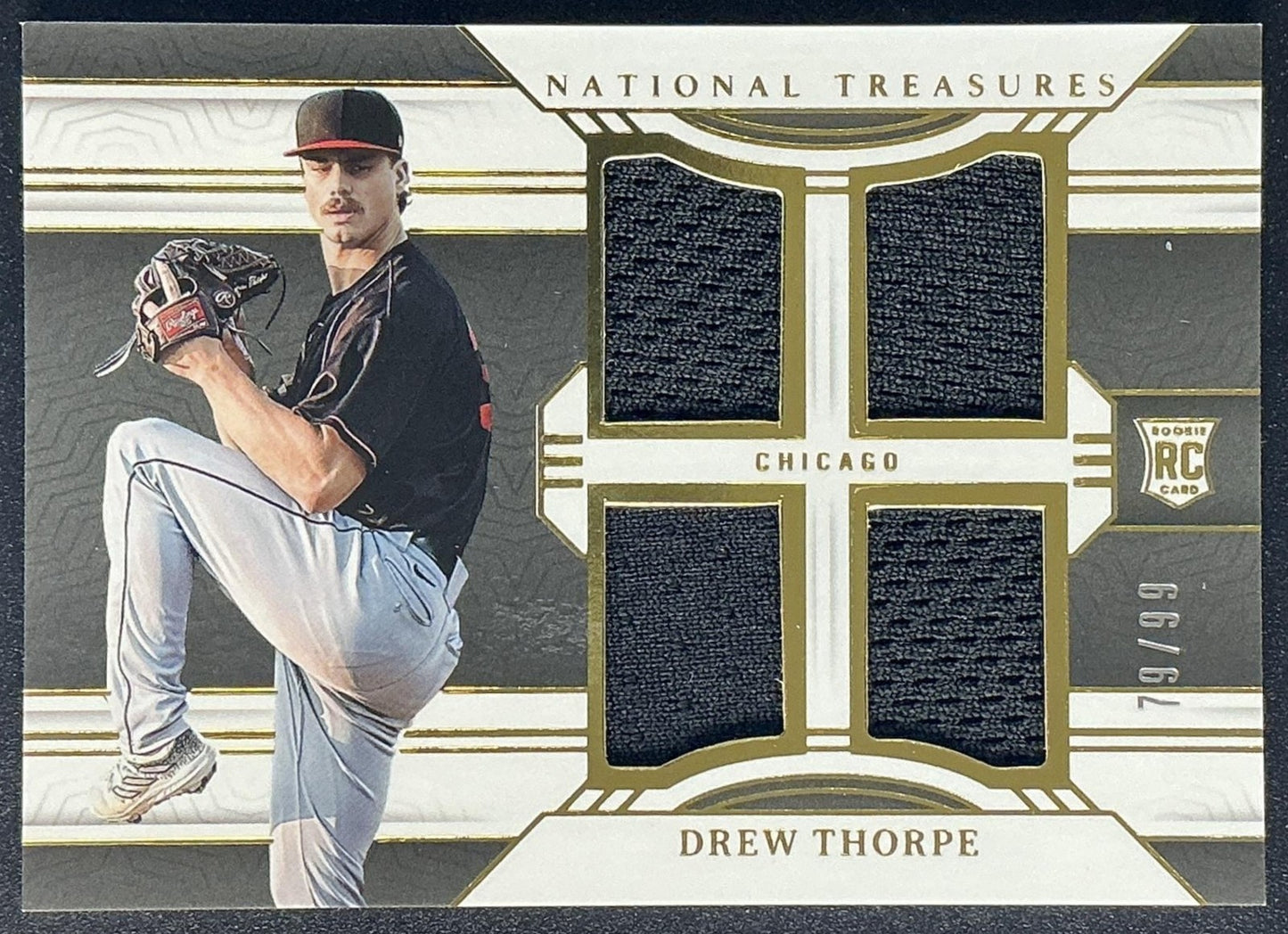 2024 Panini National Treasures Drew Thorpe #GSQ-DT Game Gear Swatches Quad /99
