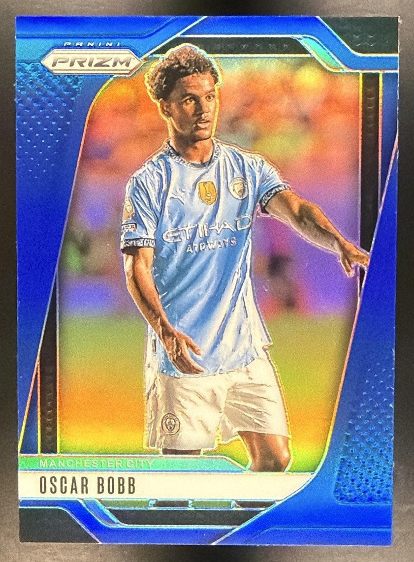 OSCAR BOBB 2024-25 PANINI PRIZM PREMIER LEAGUE #2 BLUE 4/299 MAN CITY