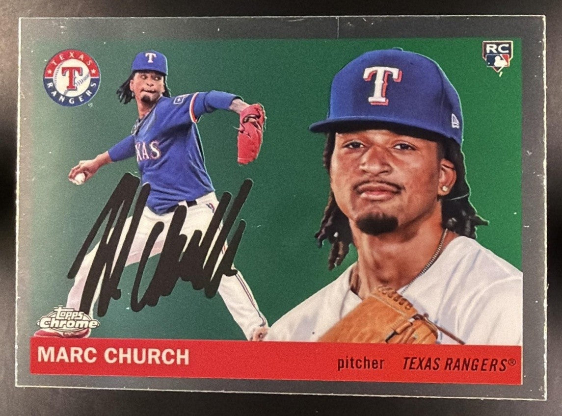 MARC CHURCH 2025 TOPPS CHROME PLATINUM ANNIVERSARY #273 RC RANGERS