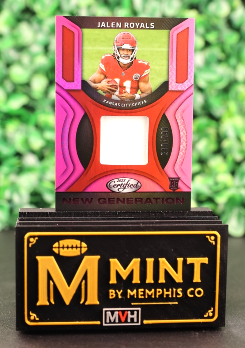 JALEN ROYALS 2025 PANINI CERTIFIED NEW GENERATION #NGJ-JRS PINK /299