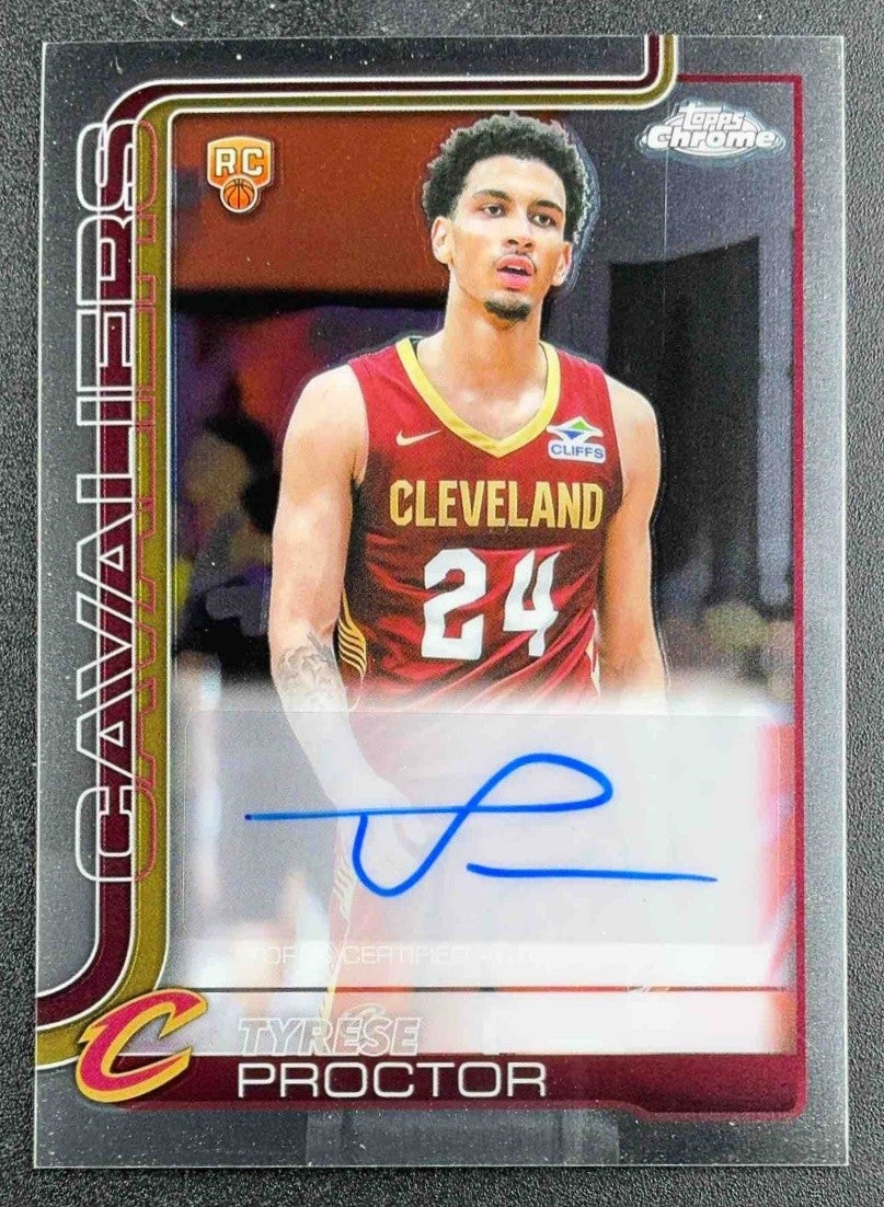 TYRESE PROCTOR 2025-26 TOPPS CHROME #TCAR-TP ROOKIE AUTO RC CAVALIERS