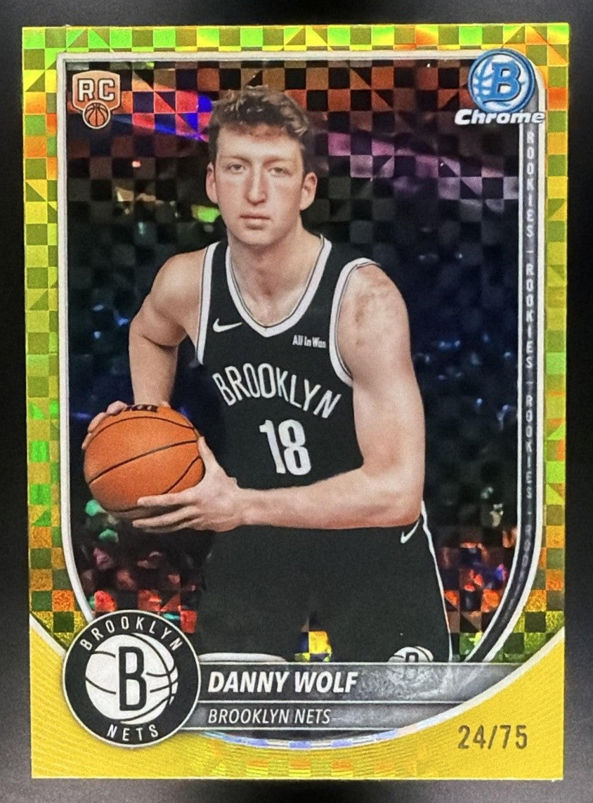DANNY WOLF 2025-26 BOWMAN #BCV-27 CHROME YELLOW X-FRACTOR 24/75 RC NETS
