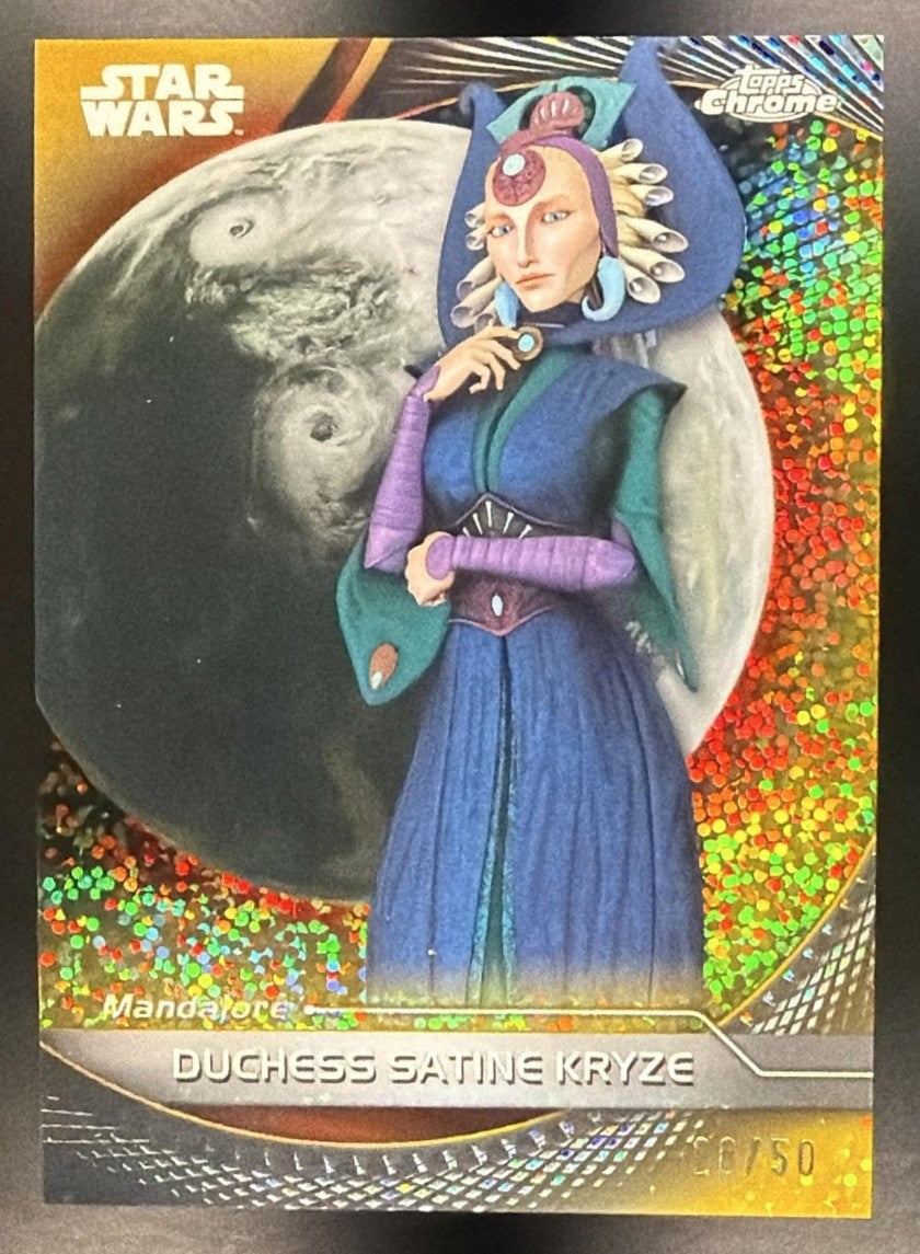 2025 Topps Star Wars Hyperspace Duchess Satine Kryze Gold Galactic Dust /50
