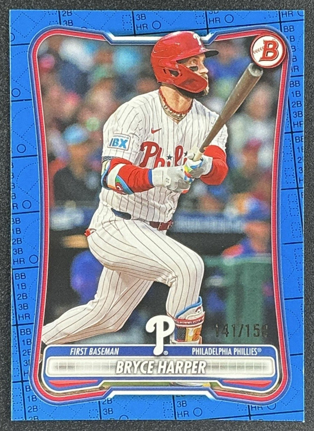 BRYCE HARPER 2026 BOWMAN #7 BLUE PATTERN 141/150 PHILLIES