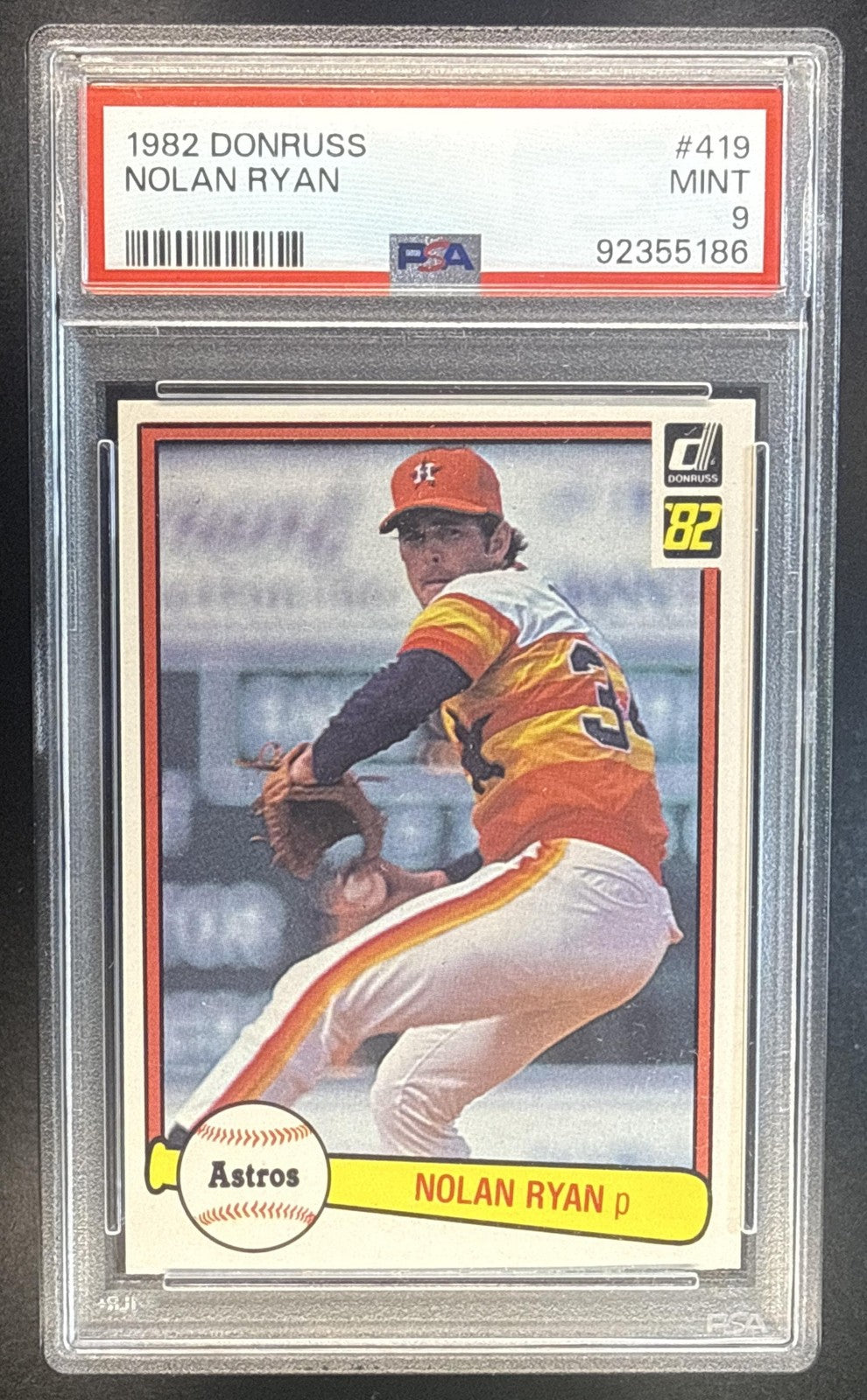 NOLAN RYAN 1982 DONRUSS #419 - ASTROS PSA 9