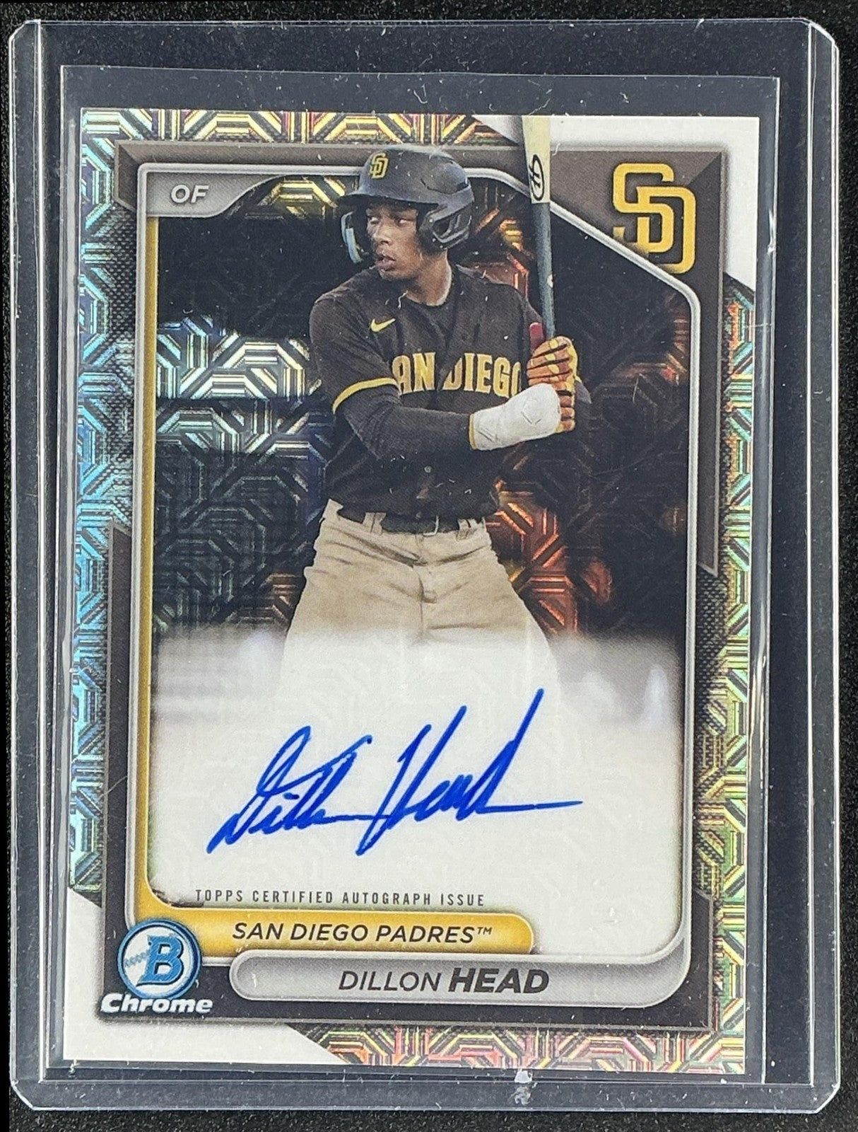 DILLON HEAD 2024 BOWMAN MEGA BOX #BMA-DH PROSPECT AUTO MOJO REFRACTOR PADRES