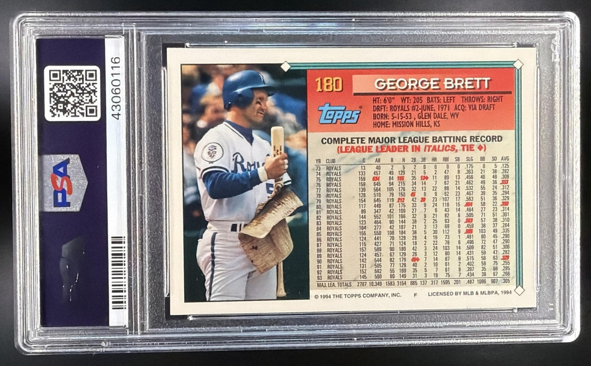 GEORGE BRETT 1994 TOPPS #180 ROYALS PSA 10