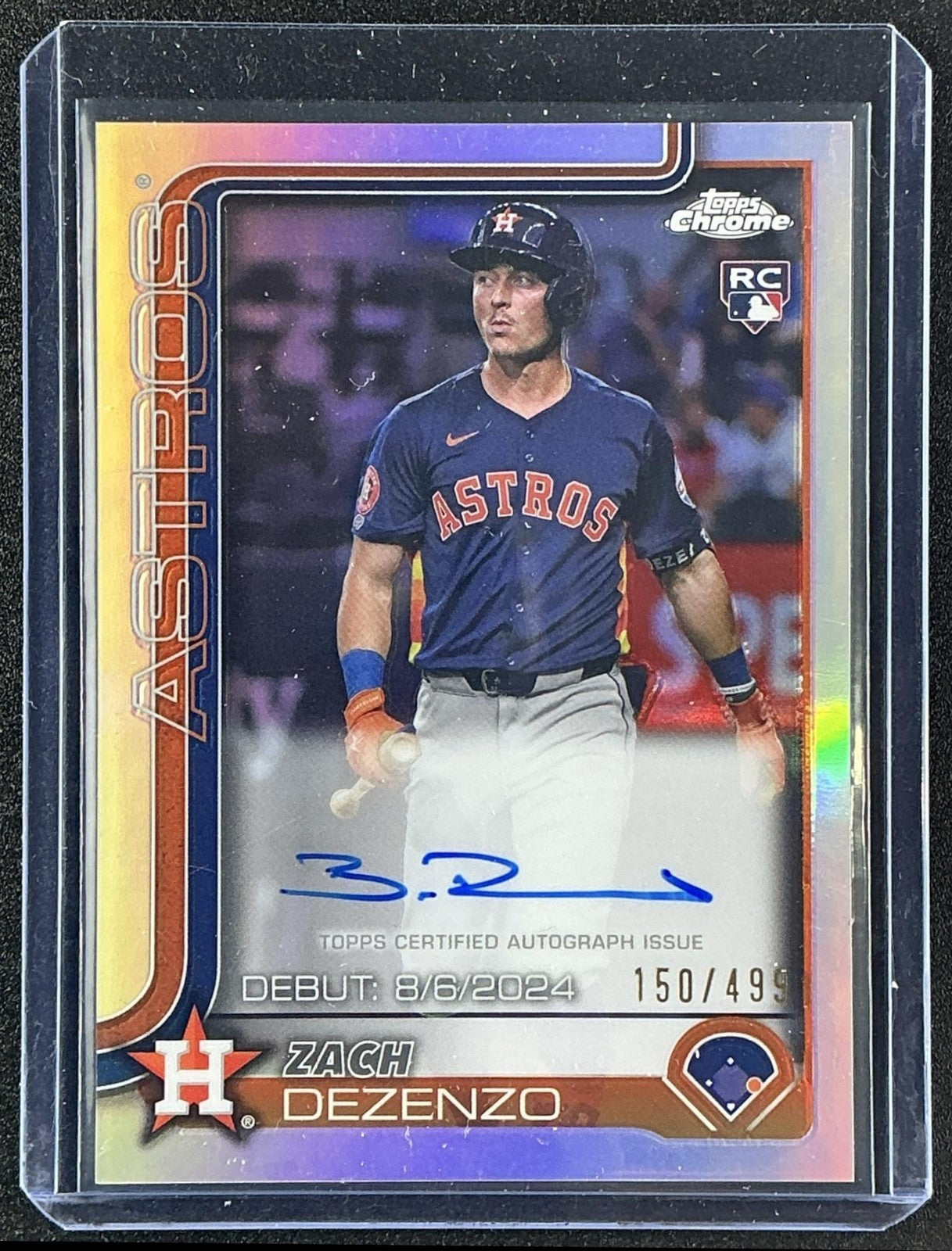 2025 Topps Chrome Update Zach Dezenzo Rookie Debut Auto Refractor /499 RC
