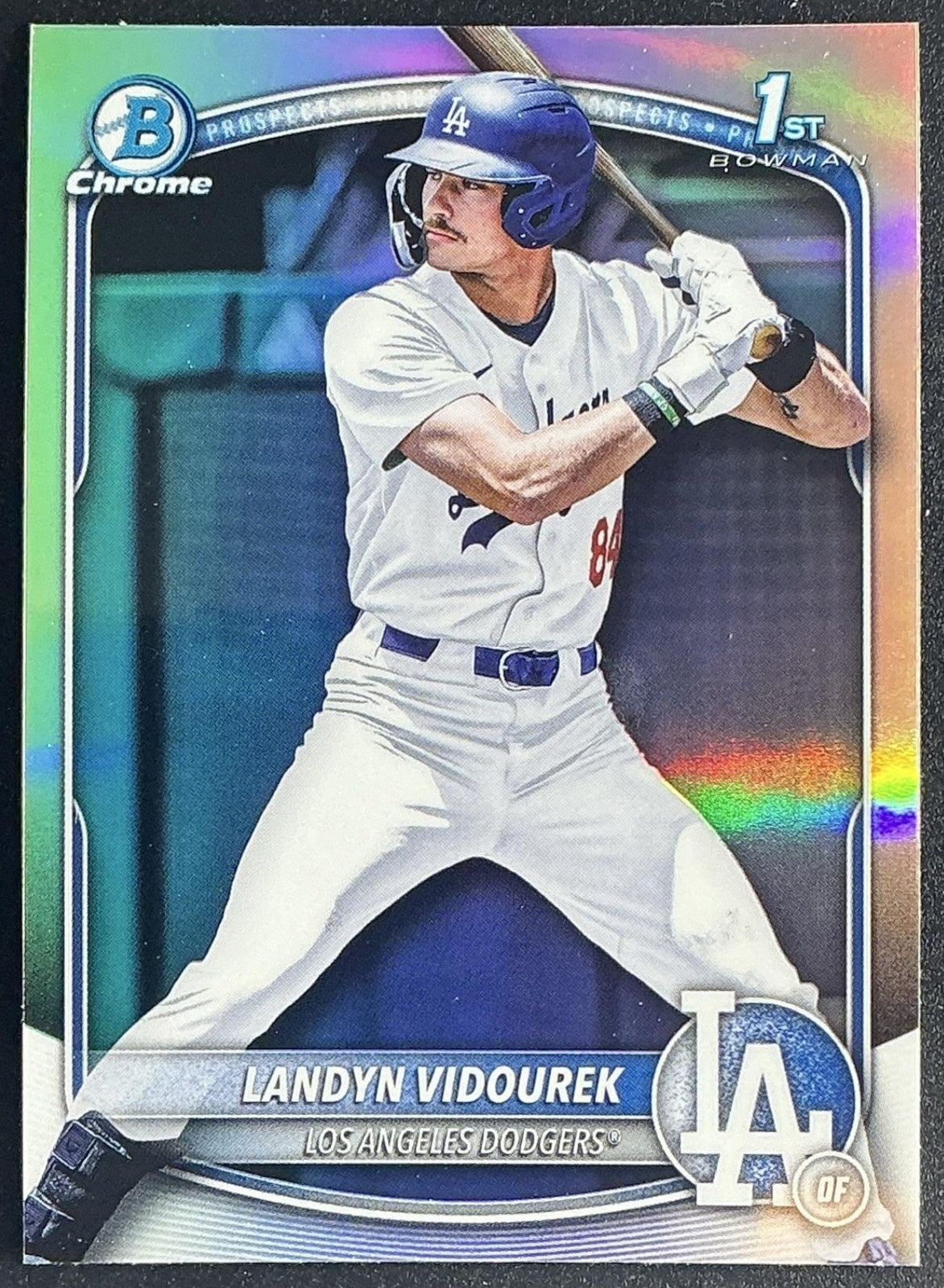 LANDYN VIDOUREK 2025 BOWMAN DRAFT #BDC-158 CHROME REFRACTOR 1ST PROSPECT DODGERS