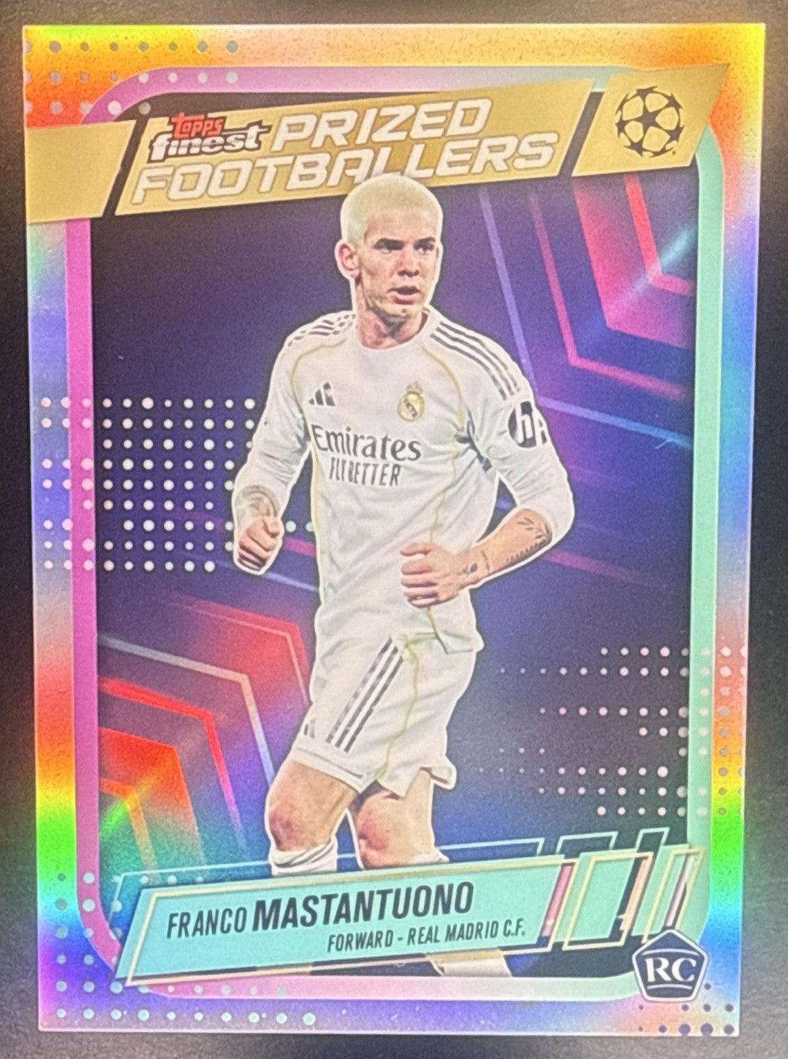 2025 Topps Competition Finest Franco Mastantuono #PF-14 Prized Footballers RC