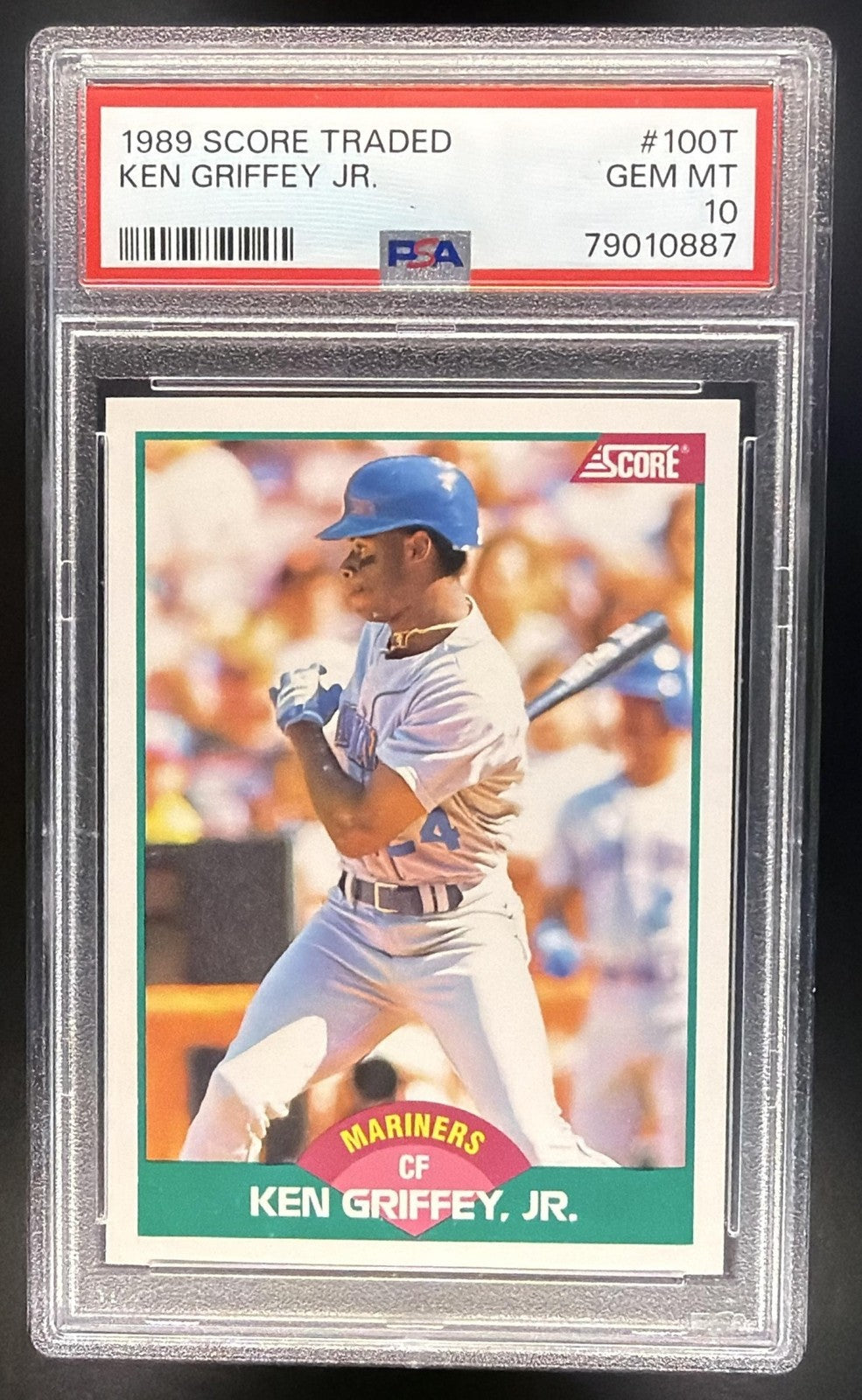 KEN GRIFFEY, JR. 1989 SCORE ROOKIE & TRADED #100T RC MARINERS PSA 10
