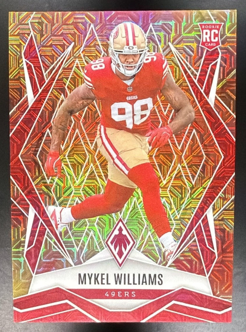 MYKEL WILLIAMS 2025 PANINI PHOENIX #164 FIRE BURST PRIZM 79/350 RC 49ERS