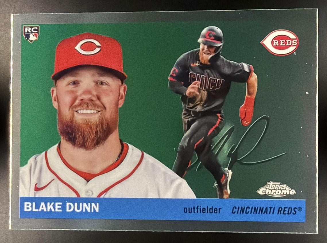 BLAKE DUNN 2025 TOPPS CHROME PLATINUM ANNIVERSARY #322 RC REDS
