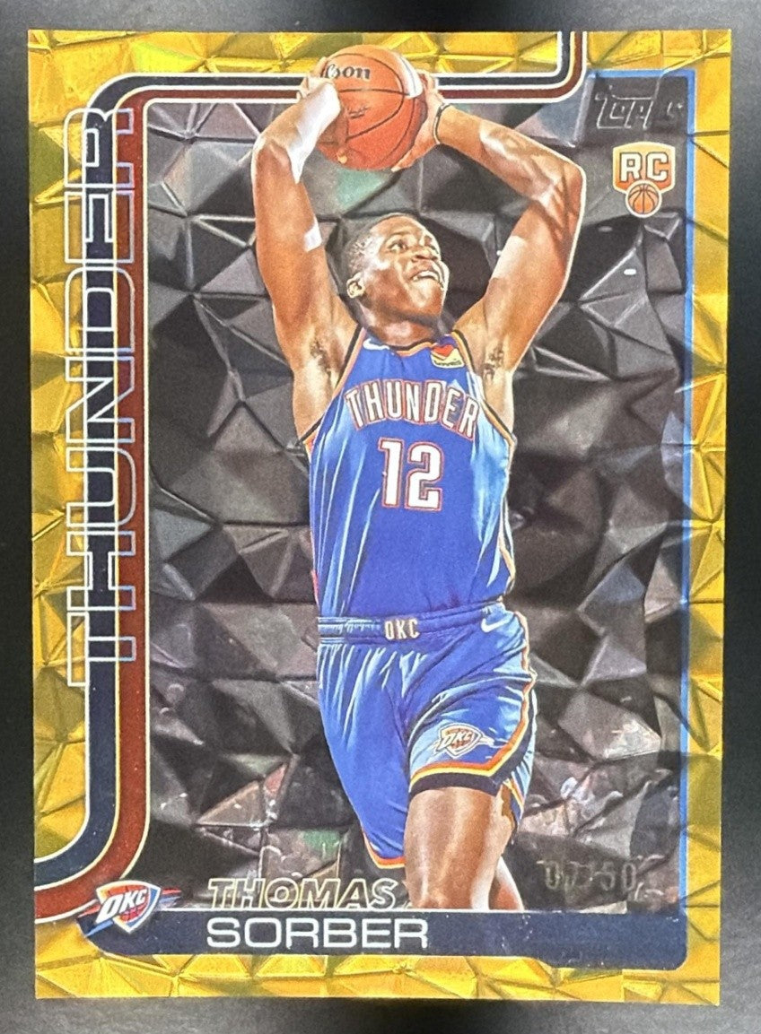 THOMAS SORBER 2025-26 TOPPS #215 GOLD DIAMANTE 7/50 THUNDER