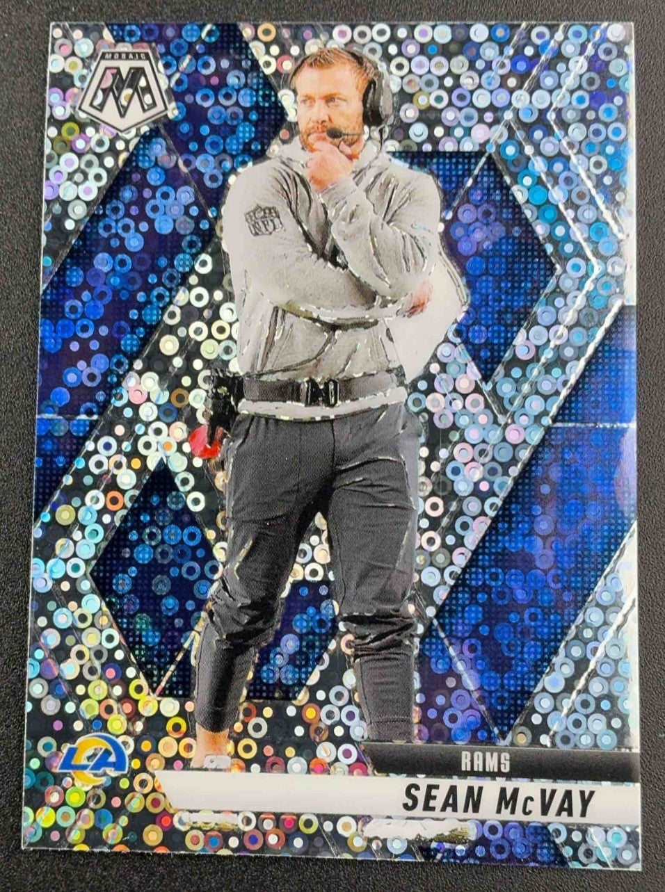 SEAN MCVAY 2025 PANINI MOSAIC #238 NO HUDDLE SILVER PRIZM RAMS