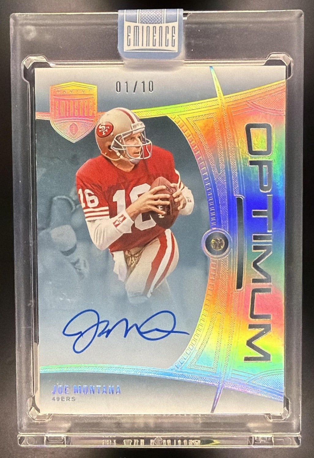 JOE MONTANA 2024 PANINI EMINENCE OPTIMUM DIAMOND AUTO /10 49ERS SSP HOF