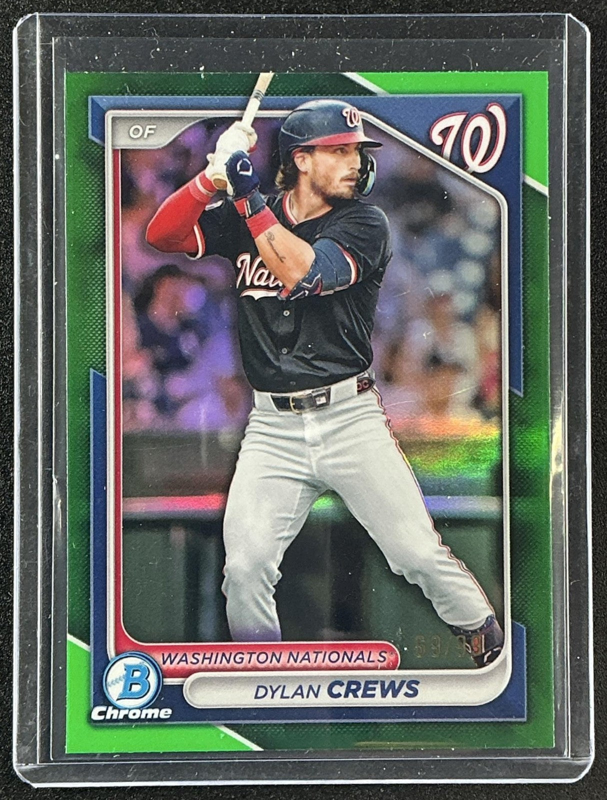 DYLAN CREWS 2024 BOWMAN DRAFT #BDC-125 CHROME GREEN REFRACTOR /99 NATIONALS