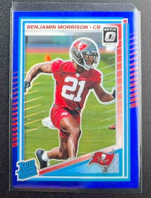 2025 Panini Donruss Optic Benjamin Morrison #236 Rated Rookie Blue Hyper Prizm