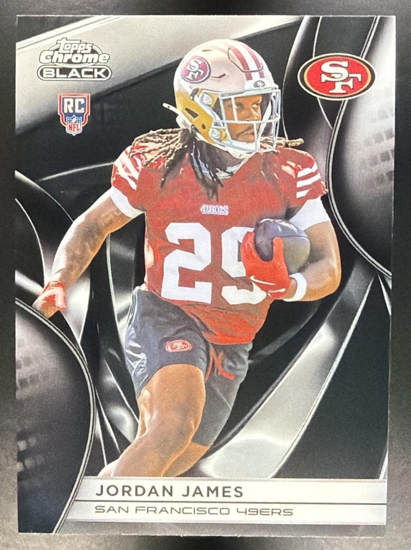 JORDAN JAMES 2025 TOPPS CHROME BLACK #144 RC 49ERS