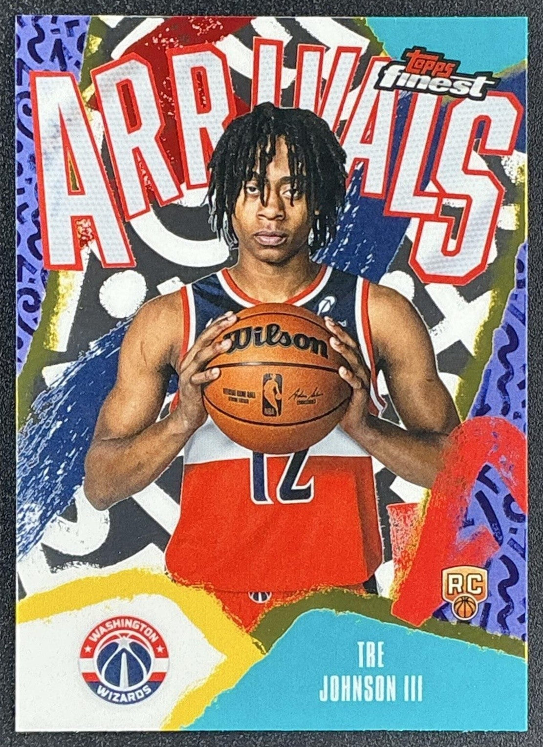 TRE JOHNSON III 2025-26 TOPPS FINEST #A-6 ARRIVALS RC WIZARDS