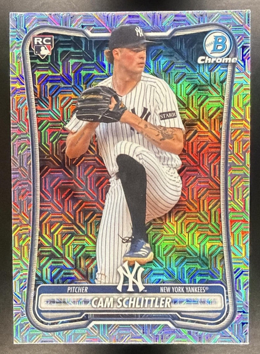 CAM SCHLITTLER 2026 BOWMAN MEGA BOX #53 CHROME MOJO REFRACTOR RC YANKEES