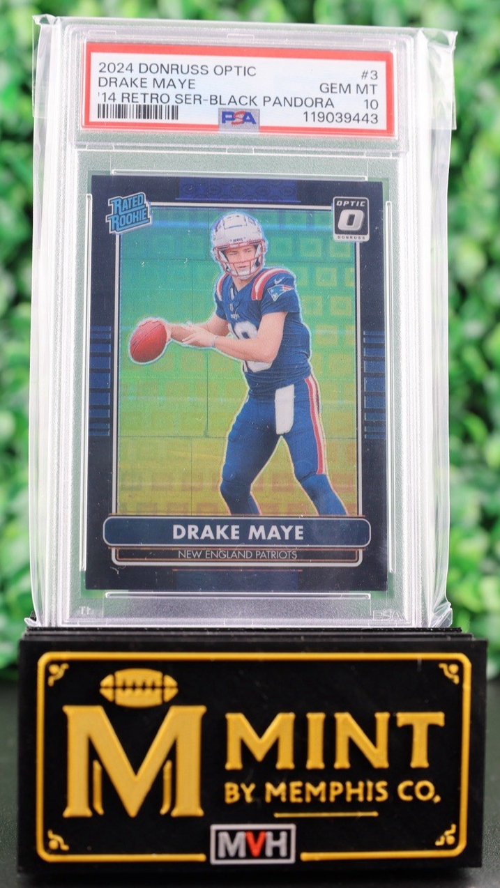 DRAKE MAYE 2024 OPTIC RETRO BLACK PANDORA RC SSP 10/25 NUMBER MATCH PSA 10 POP 2