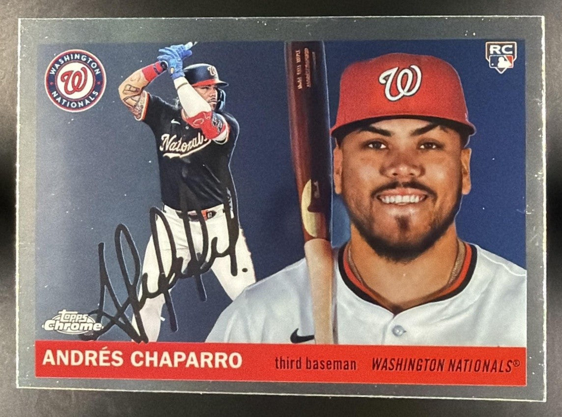 ANDRES CHAPARRO 2025 TOPPS CHROME PLATINUM ANNIVERSARY #266 RC NATIONALS