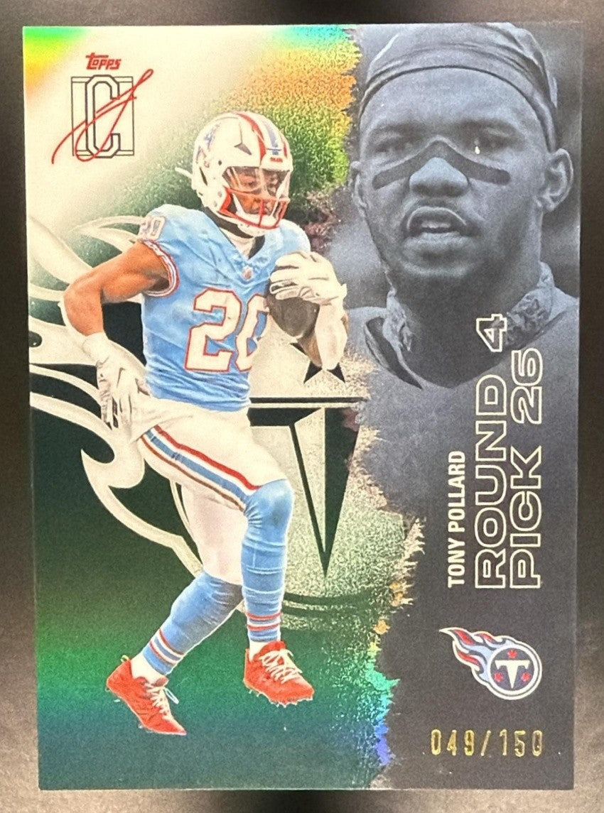 2025 Topps Signature Class Tony Pollard #54 Chrome Veteran Green Refractor /150