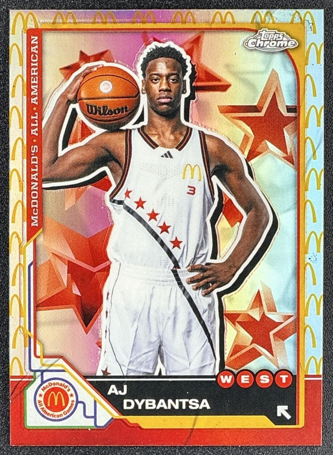 AJ DYBANTSA 2025 TOPPS CHROME MCDONALD'S ALL-AMERICAN #7 LOGO REFRACTOR