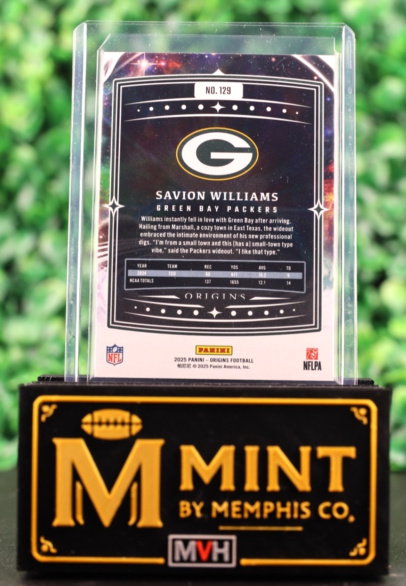 SAVION WILLIAMS 2025 Panini Origins RC Rookie #129 Blue /199 Packers