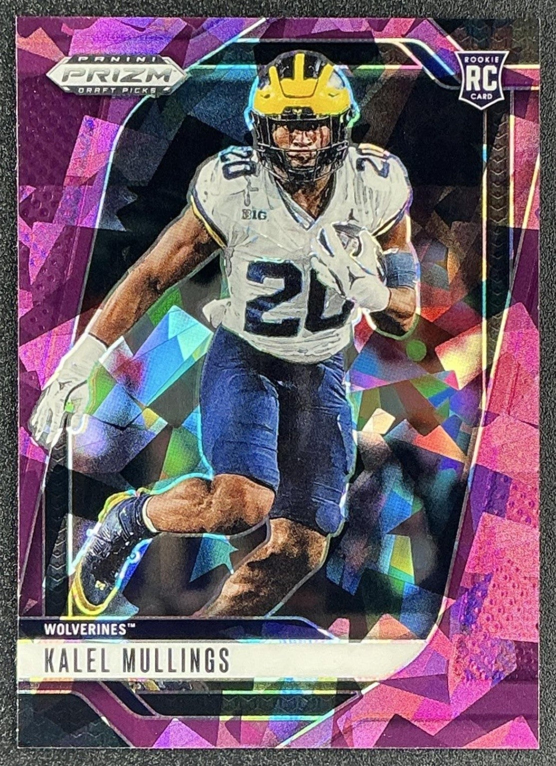 KALEL MULLINGS 2025 PANINI PRIZM DRAFT PICKS #64 PURPLE ICE 32/199 RC WOLVERINES