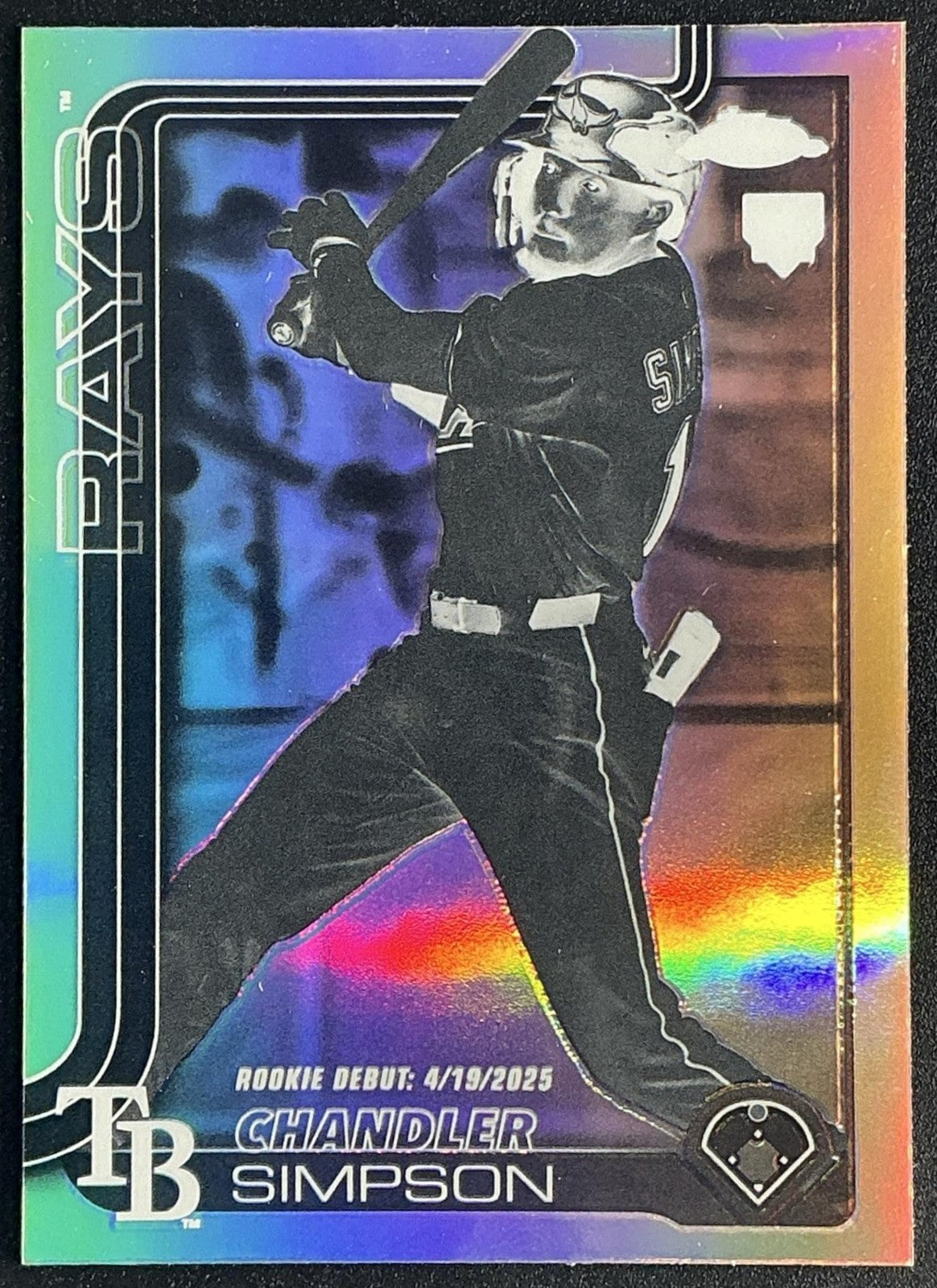 CHANDLER SIMPSON 2025 TOPPS CHROME UPDATE #USC17 NEGATIVE REFRACTOR RC RAYS