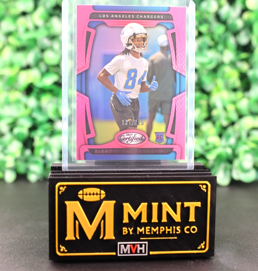 KEANDRE LAMBERT-SMITH 2025 PANINI CERTIFIED #186 MIRROR PINK /225 RC CHARGERS