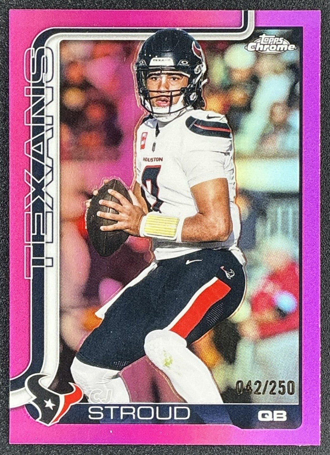 CJ STROUD 2025 TOPPS CHROME #119 PINK REFRACTOR 42/250 TEXANS