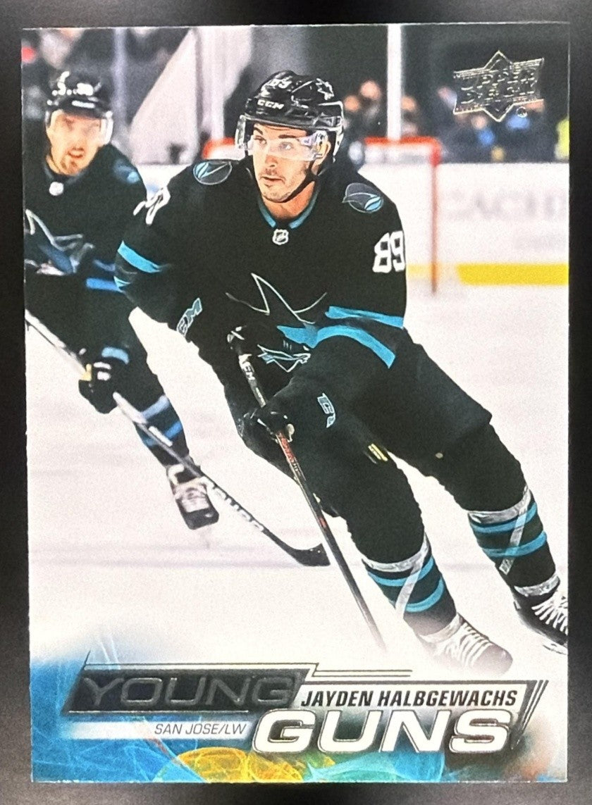 JAYDEN HALBGEWACHS 2022-23 UPPER DECK #456 YOUNG GUNS RC SHARKS