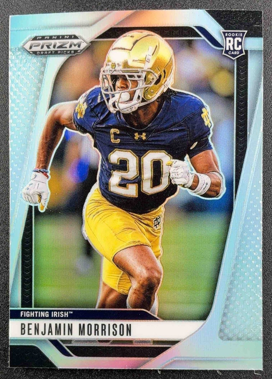 BENJAMIN MORRISON 2025 PANINI PRIZM DRAFT PICKS #75 SILVER RC FIGHTING IRISH