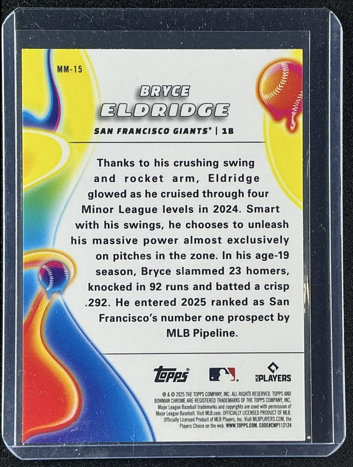 BRYCE ELDRIDGE 2025 BOWMAN CHROME #MM-15 MELT MASHERS GIANTS