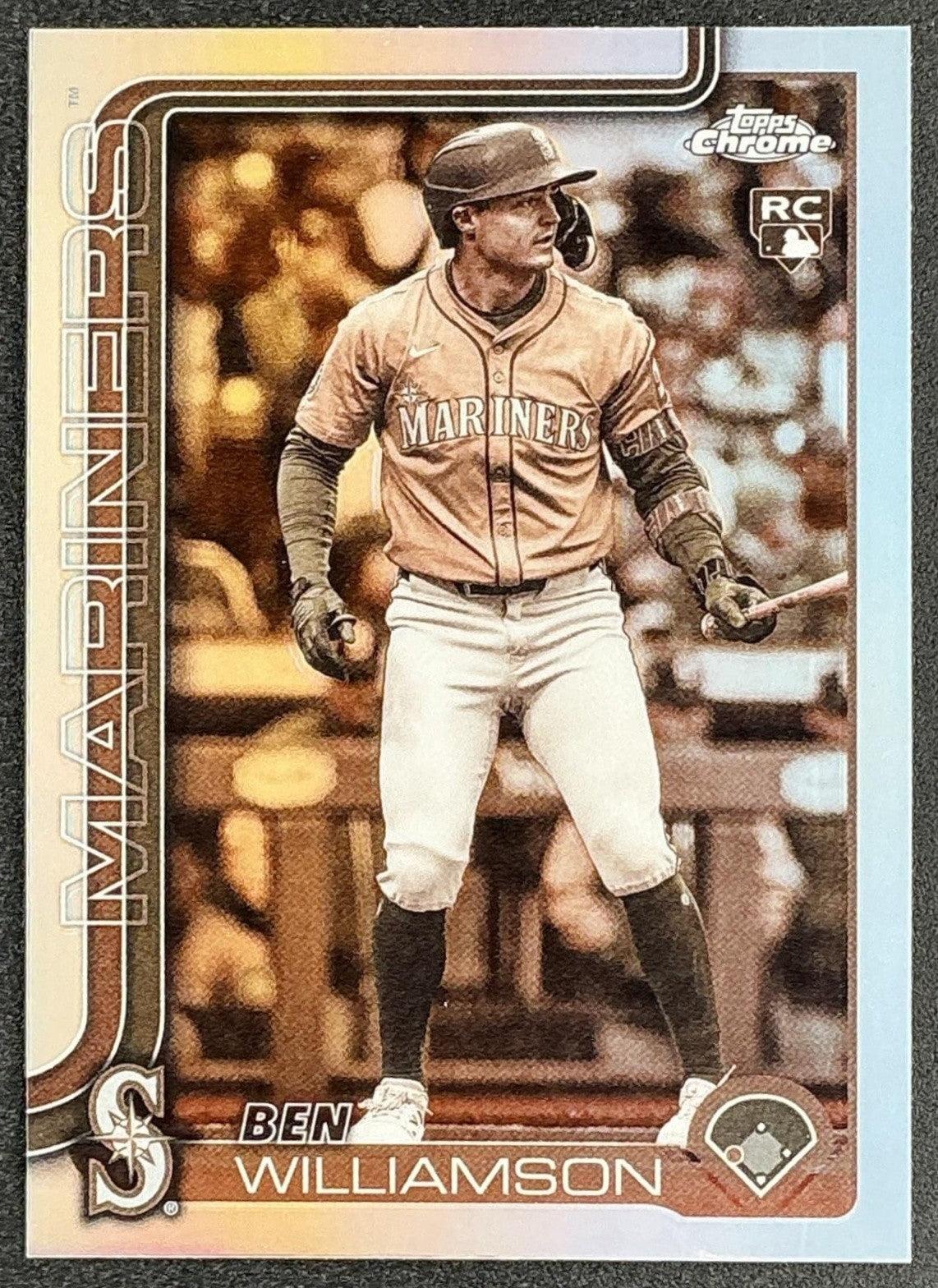 BEN WILLIAMSON 2025 TOPPS CHROME UPDATE #USC168 SEPIA REFRACTOR RC MARINERS