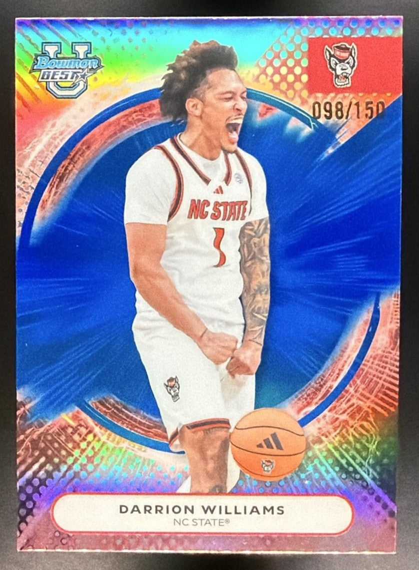 2025 Bowman Best University Darrion Williams #44 Blue Refractor /150