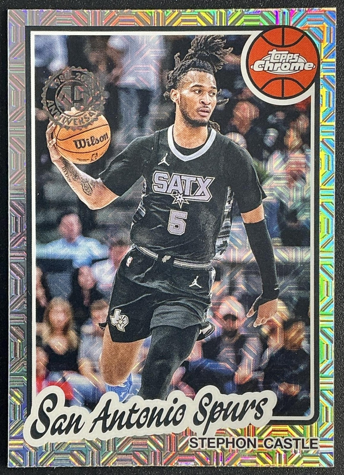 STEPHON CASTLE 2025-26 TOPPS #TC-SC 1980-81 CHROME MOJO REFRACTOR SPURS