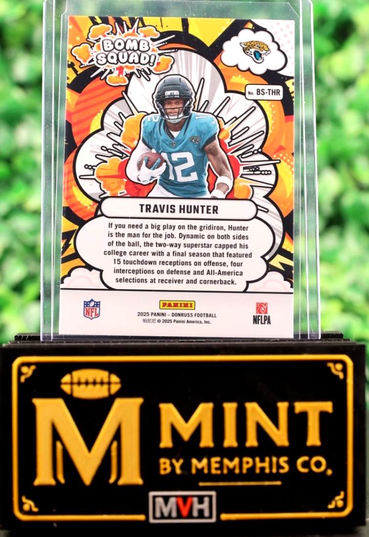 TRAVIS HUNTER 2025 PANINI DONRUSS BOMB SQUAD #BS-THR RC ROOKIE JAGUARS