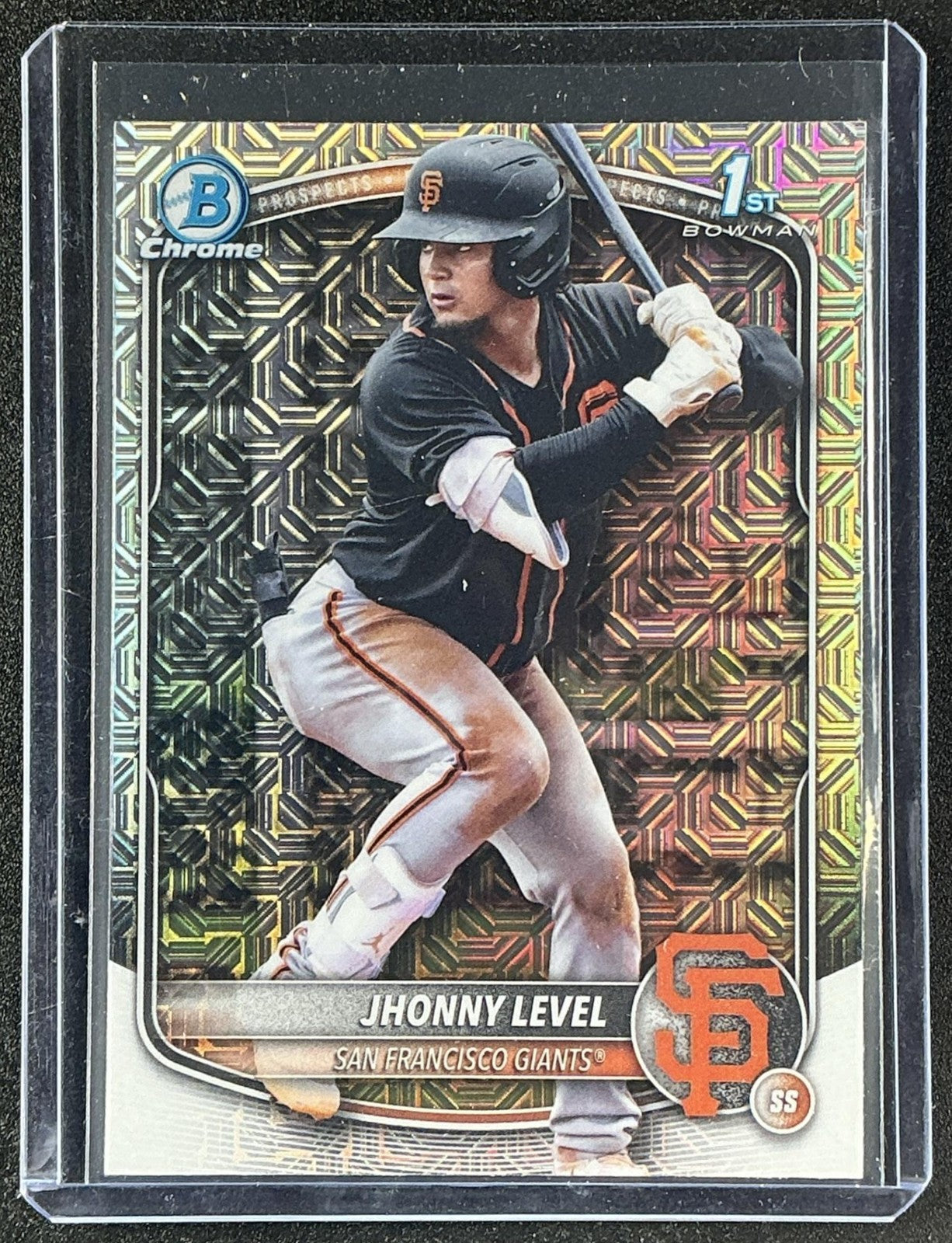 JHONNY LEVEL 2025 BOWMAN #BCP-147 CHROME MEGA BOX REFRACTOR 1ST PROSPECT GIANTS