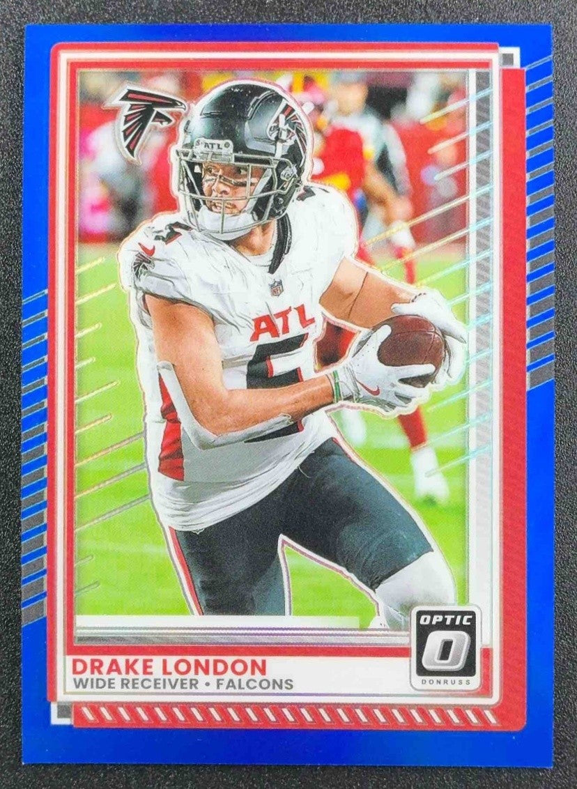 DRAKE LONDON 2025 PANINI DONRUSS OPTIC #153 BLUE PRIZM 227/249 FALCONS