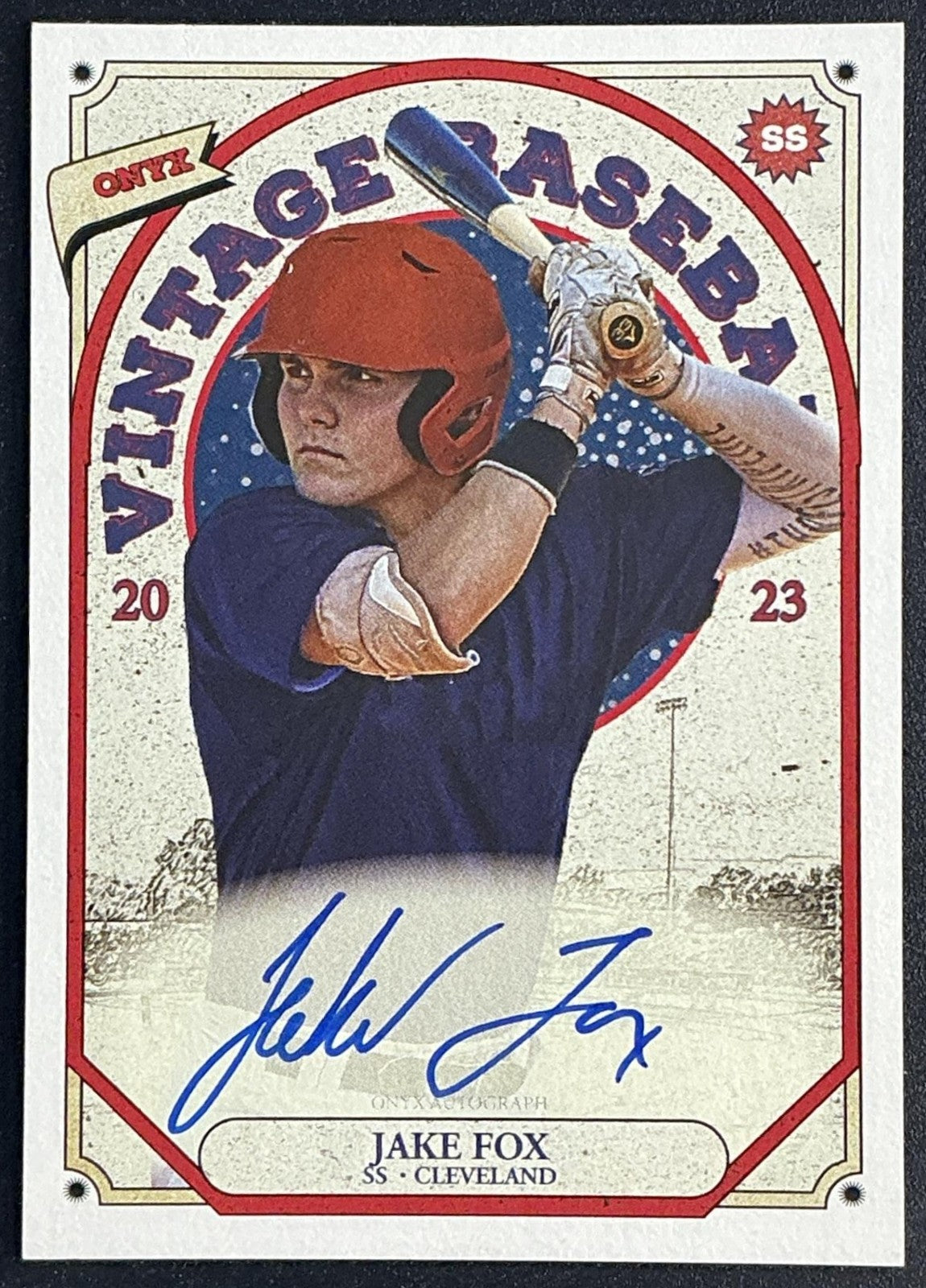 JAKE FOX 2023 ONYX VINTAGE EXTENDED #VAJF BLUE SIGNATURES AUTO GUARDIANS